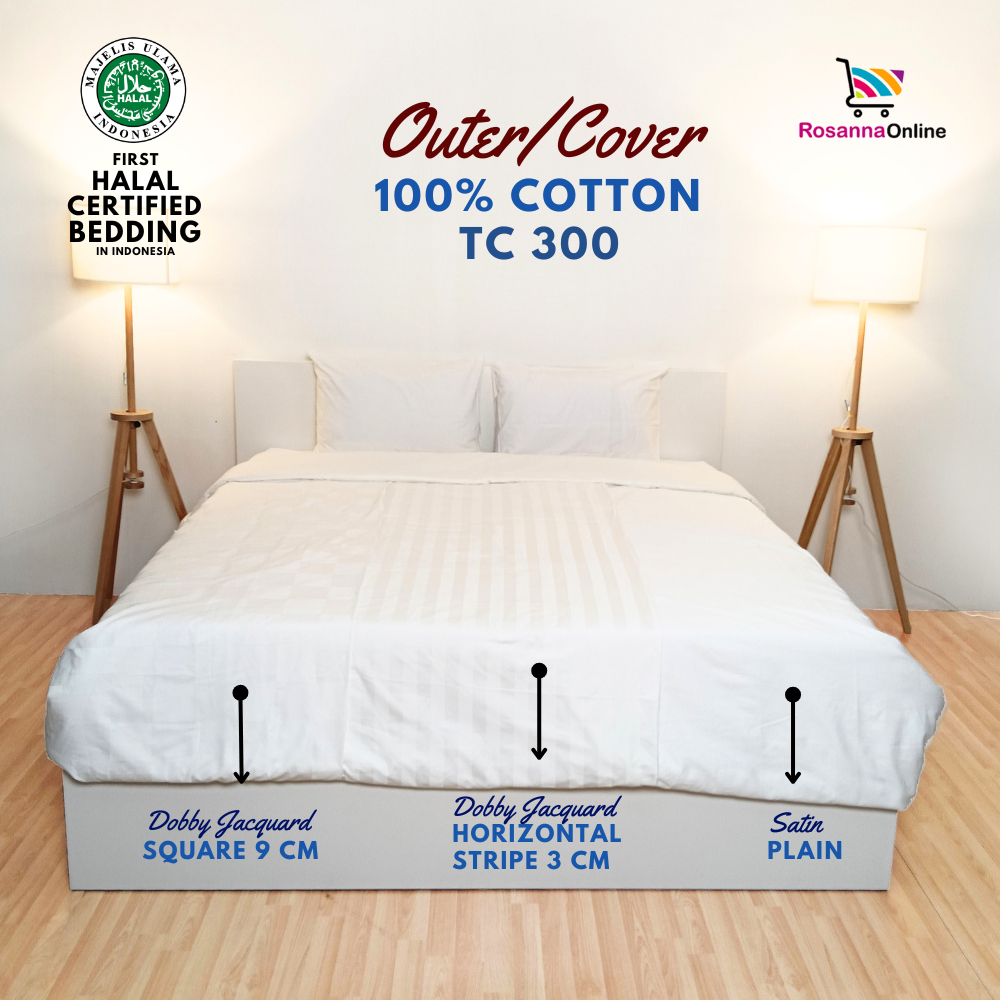 Outer Duvet / Duvet Cover / Quilt Cover / Sarung Selimut - 100% Cotton 300TC - Hotel Collection