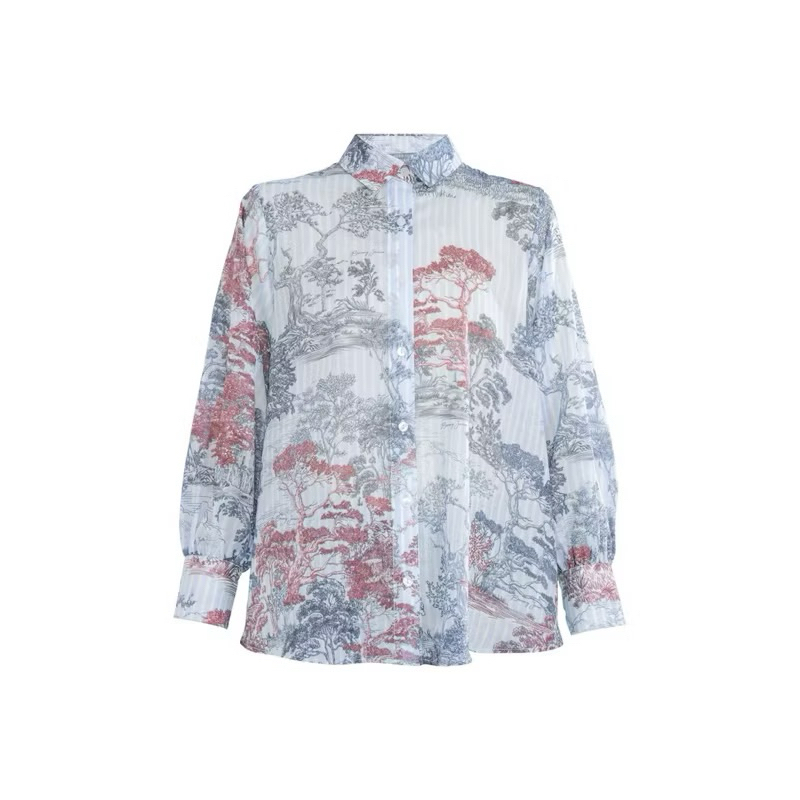 Bj  NEW Forest toile Voile Shirt carmaine rose