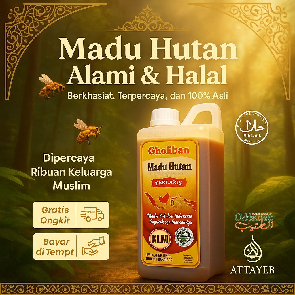 

Madu Hutan Gholiban 1kg Madu Kalimantan Mengandung Beepollen Royal Jelly