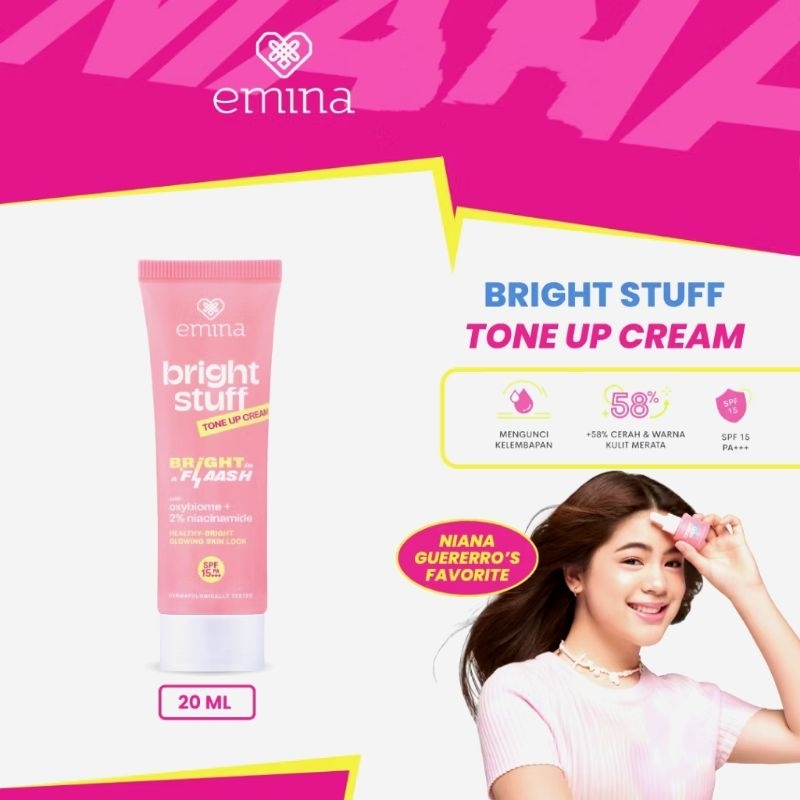 EMINA bright stuff tone up cream 20 ml  - pelembab emina tone up