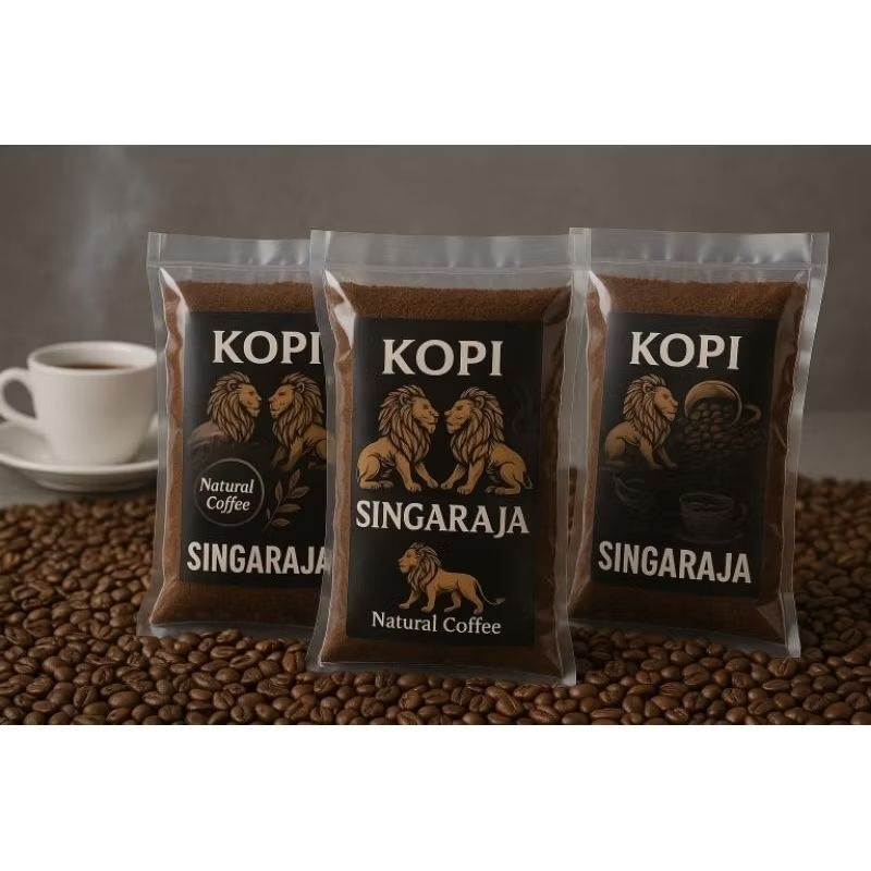 

PROMO 3 PCS BUBUK KOPI SINGARAJA KOPI HITAM ROBUSTA KEMASAN 200 gr KOPI NIKMAT