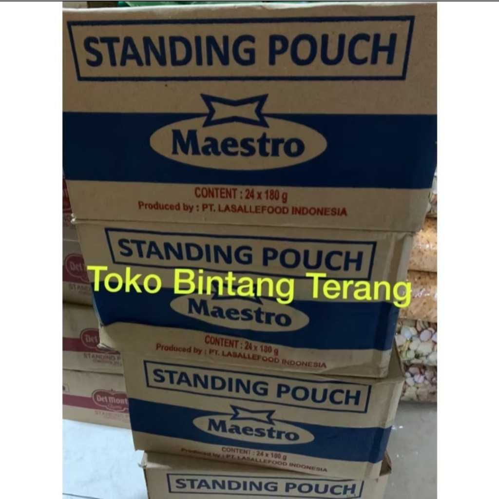 

Mayonaise Maestro 180 gr 1 Dus isi 24 pcs / Mayo 180 gram Pouch Karton