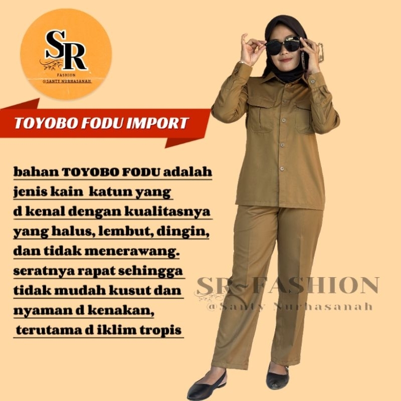 PREMIUM SERAGAM KHAKI PNS WANITA BAJU DINAS PEMDA WANITA