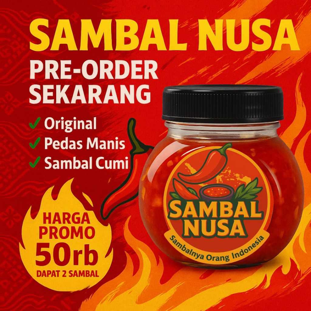 

Sambal Nusa Varian Sambal Cumi - Pedas Manis - Sambal Original Hanya 50ribu (175 gram)
