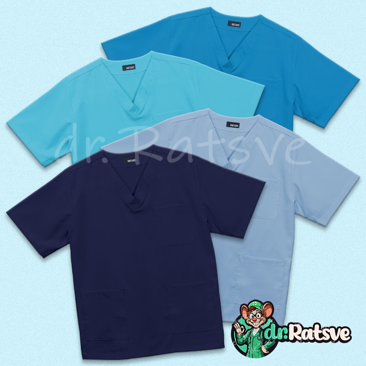 Atasan Baju Jaga Perawat Lengan Pendek / Baju OK - WARNA 5 - Scrub Dokter Ratsve [BAJU SAJA]