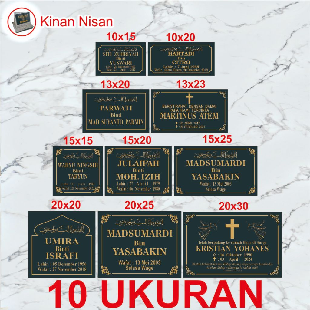 Batu Nisan Makam Bayi Dan Dewasa Bahan Granit