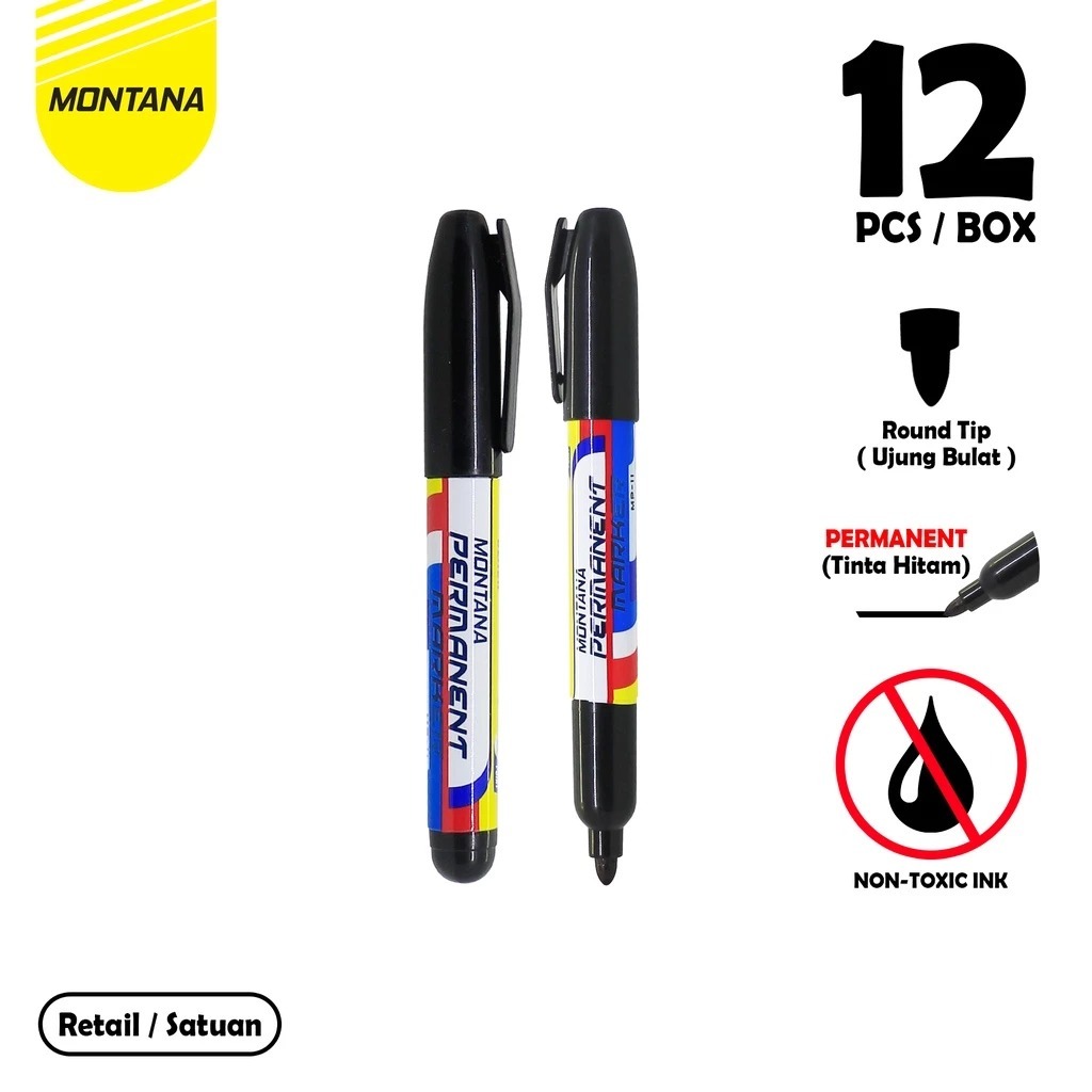 

MONTANA Spidol Permanen Round Tip Permanent Marker Quick Dry MP-11