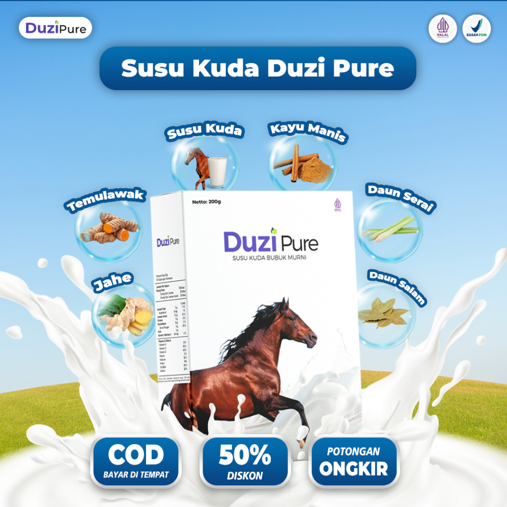 

Duzi Pure Susu Kuda Liar Murni Asli Lombok 3 BOX