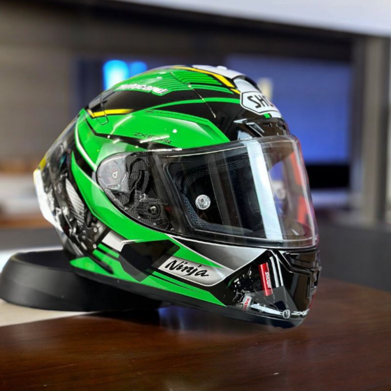 HELM KAWASAKI NINJA FULLFACE SHOEI X14 KAWASAKI HELM MOTOR PRIA