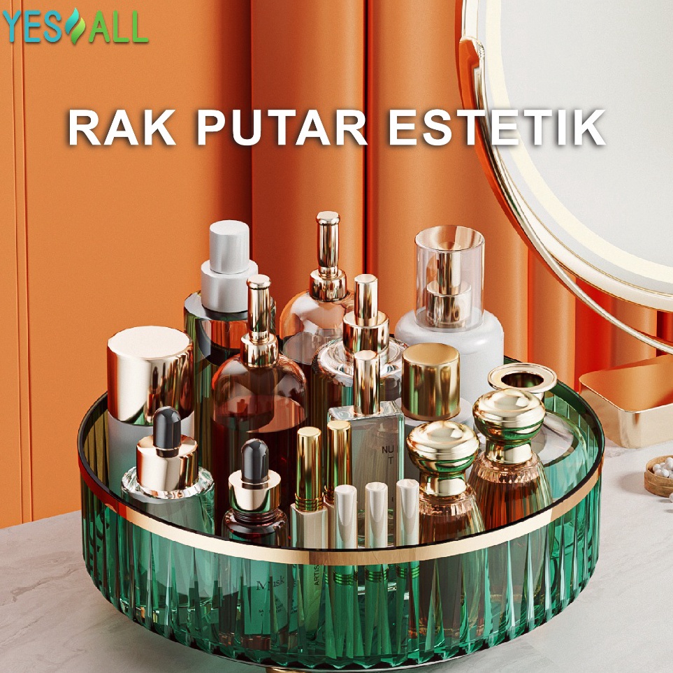YESALL Rak Putar T Skincare Kosmetik Make Up Kapasitas Besar 36 Derajat Serbaguna