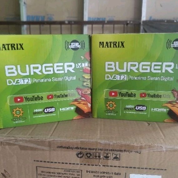 Set Top Box Tv Digital Matrix apel Kuning DVBT2 SET TOP BOX MATRIX BURGER