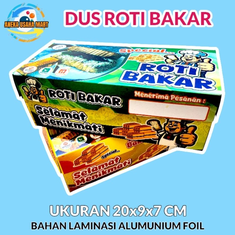 

Dus Roti Bakar Bahan Ukuran 20x9x7 Cm Lapis Alumunium Foil