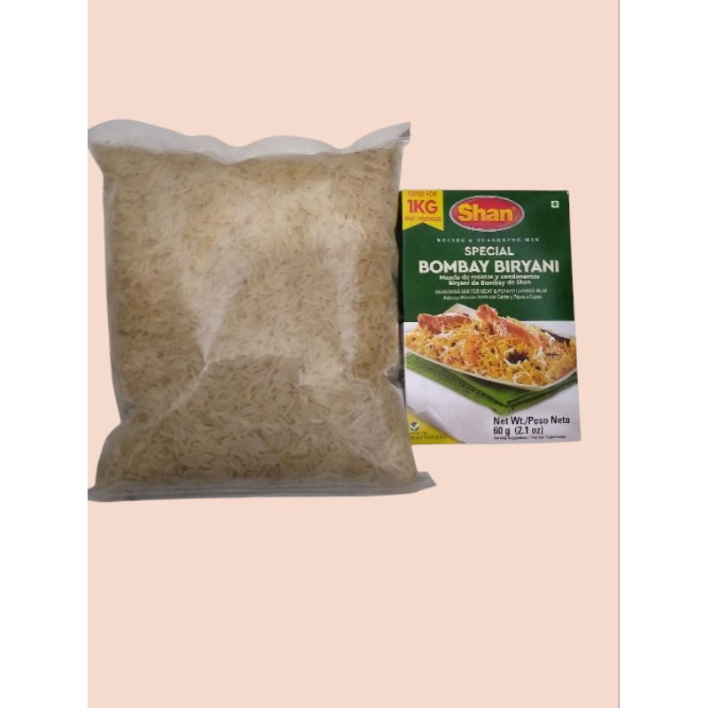 

PAKET BERAS BASMATI 1KG DAN BUMBU SHAN BOMBAY BIRYANI