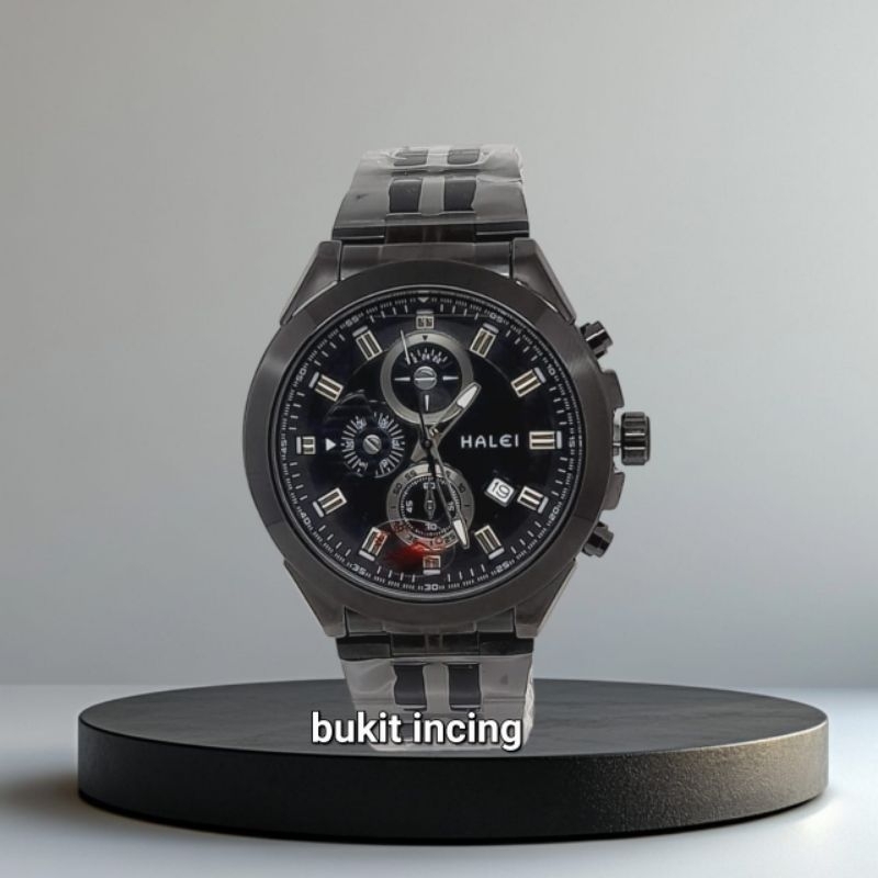 Halei 3030 Jam Tangan Pria Analog Rantai sport Terbaru Original Free box