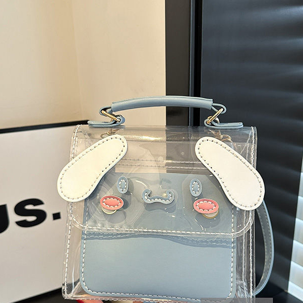 Tas Jelly Transparan, Tas Selempang Kapasitas Besar, Anyaman Tangan