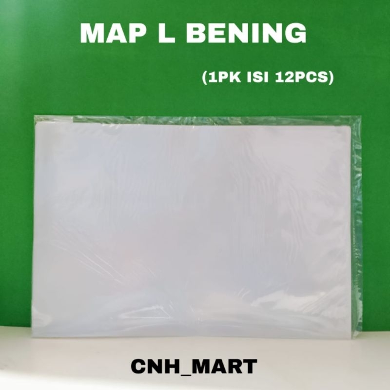 

(12)Map L TOPLA BENING - TOPLA Map L Bening Putih Folio - Map L Bening Folio (F4 ) Harga 12 Pcs