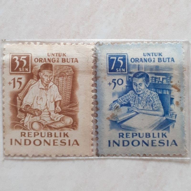 

Perangko Indonesia Untuk Orang Buta Tahun 1956 set 2pcs