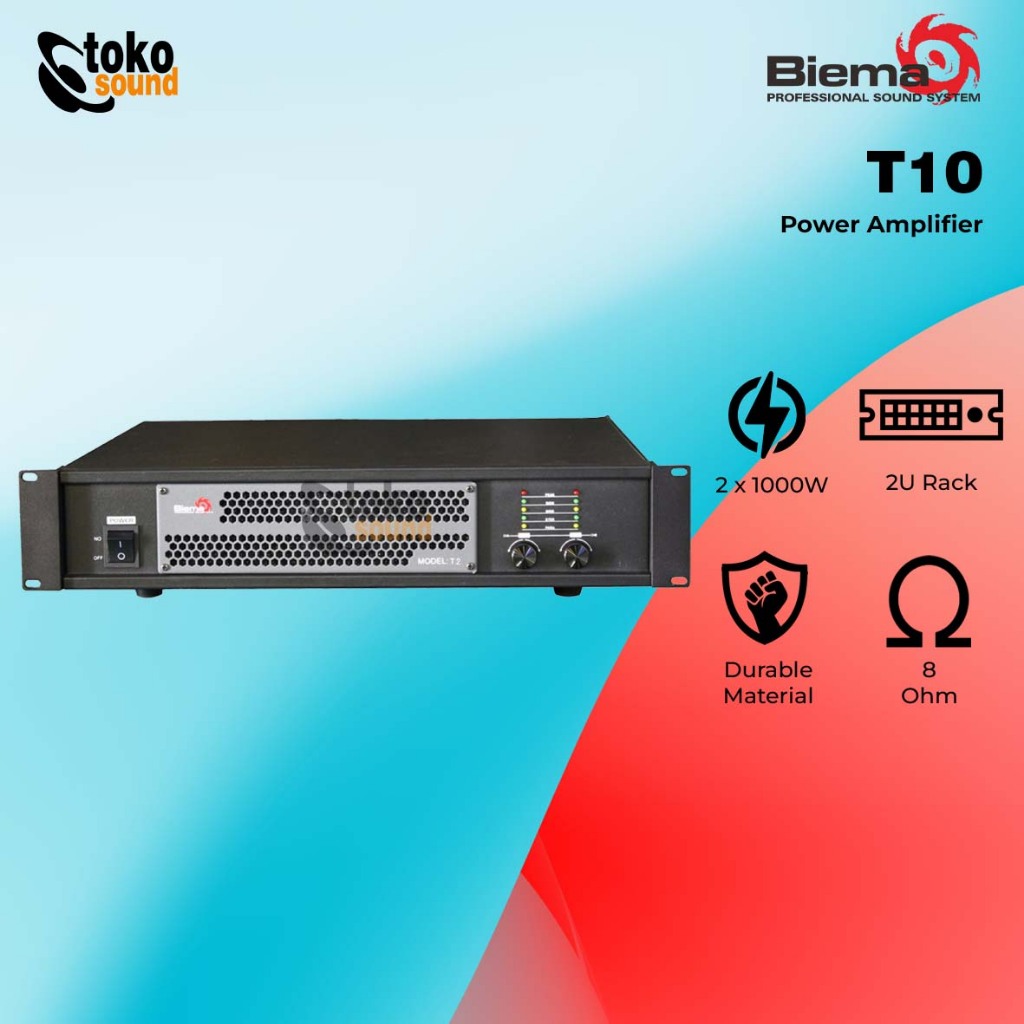 Biema T10 - 2 Channel 2x1000 Watt Power Amplifier
