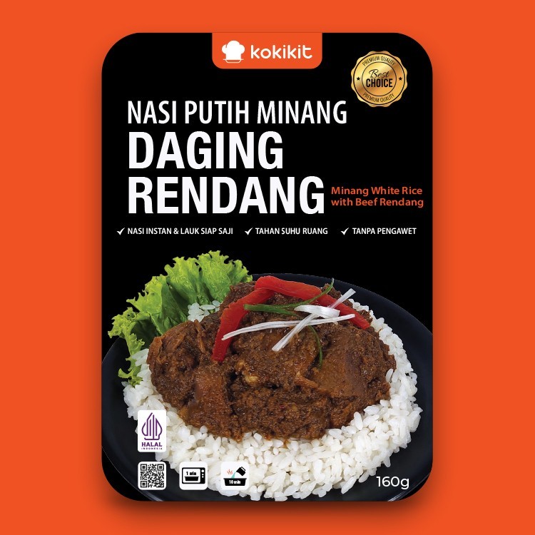 

Kokikit Nasi Putih Minang Daging Rendang