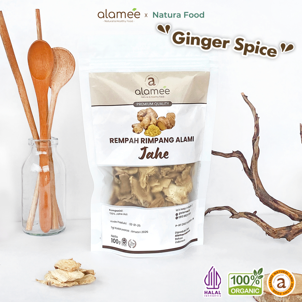 

ALAMEE Jahe Iris Kering Dried Ginger Rempah Rimpang Organik Alami Spice 100gr