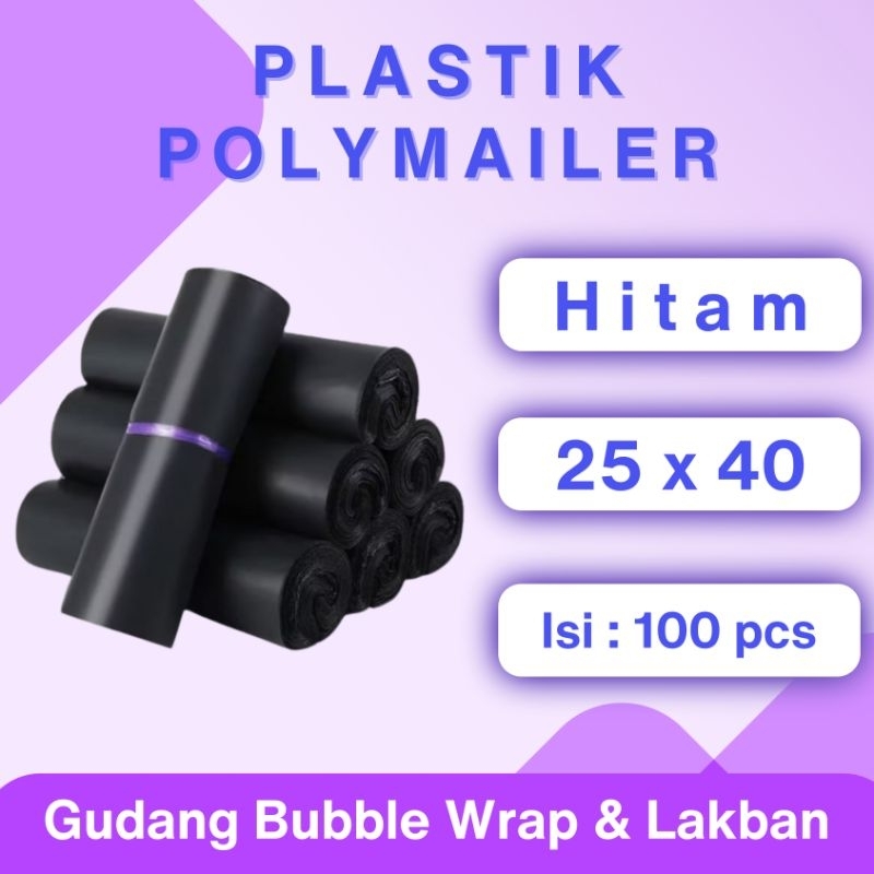 

Plastik Paking Polymailer Hitam 25x40 cm isi 100 lembar