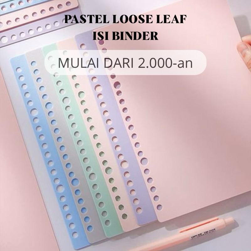 

ISI BINDER POLOS PASTEL MULTICOLOR MIX WARNA PINK BIRU BLUE HIJAU GREEN KUNING YELLOW PUTIH WHITE LOOSE LEAF NOTEBOOK NOTES BUKU TULIS SEKOLAH ALAT TULIS STATIONARY