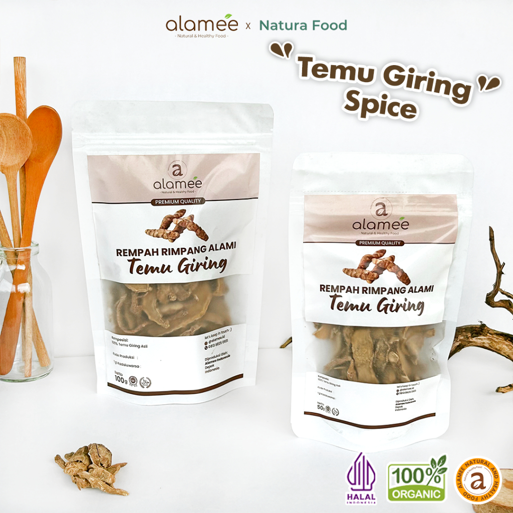 

ALAMEE Temu Giring Iris Kering Organik Kuning Gajah Rempah Rimpang Alami Spice