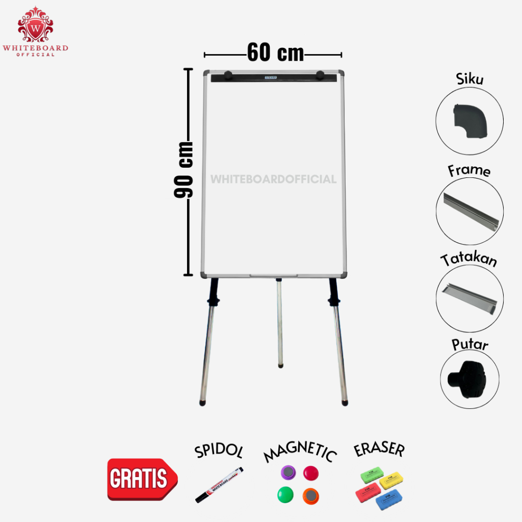 

SAKANA Flipchart Magnet 60x90cm / Flip Chart / Papan Presentasi / Papan Tulis Standing