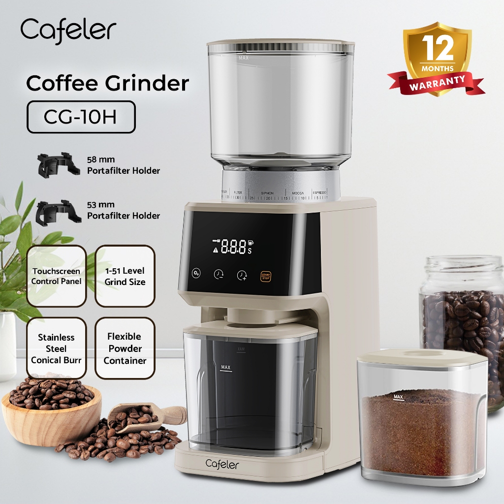 Cafeler Coffee Grinder Penggiling Kopi Digital 51 Size + Microswitch