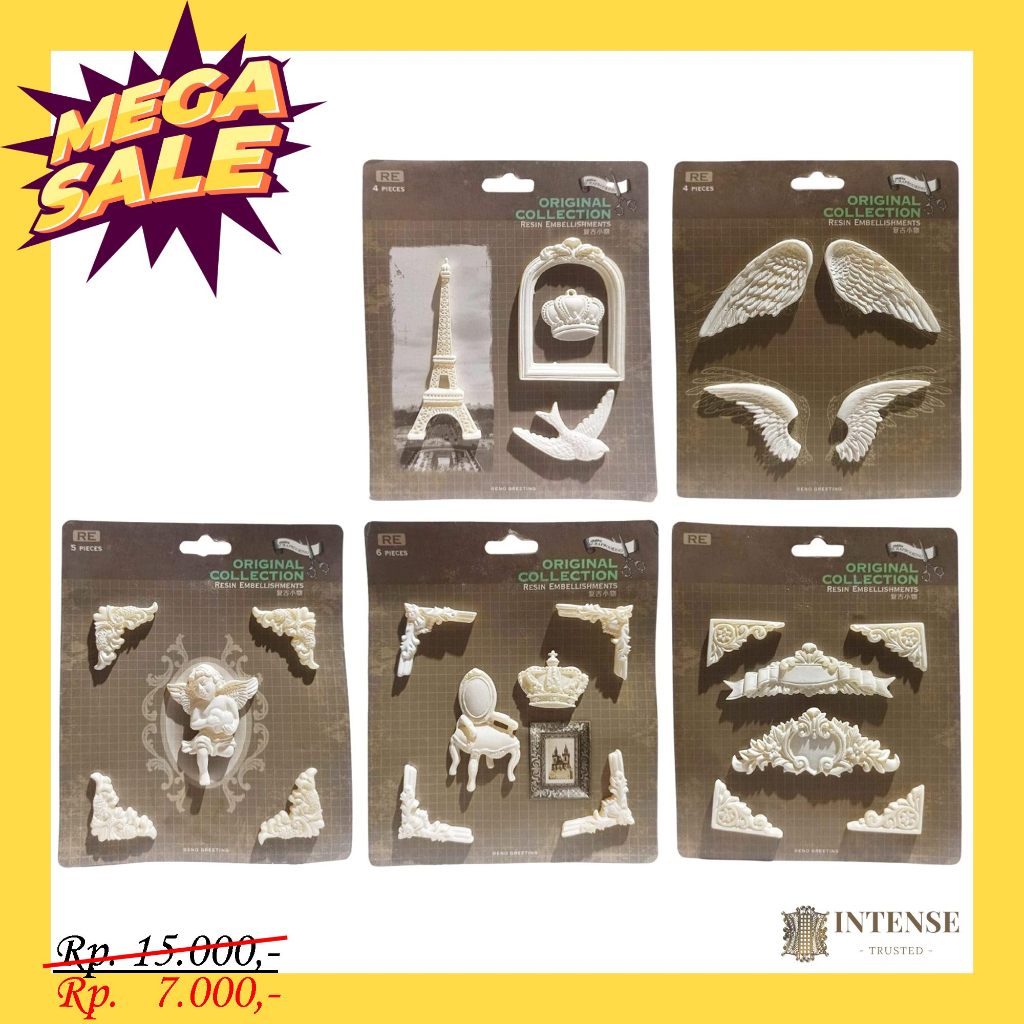 

STIKER RESIN EMBELLISHMENTS SCRAP BOOK CRAFT ENO GREETING QB / T1438 (6946245605652)