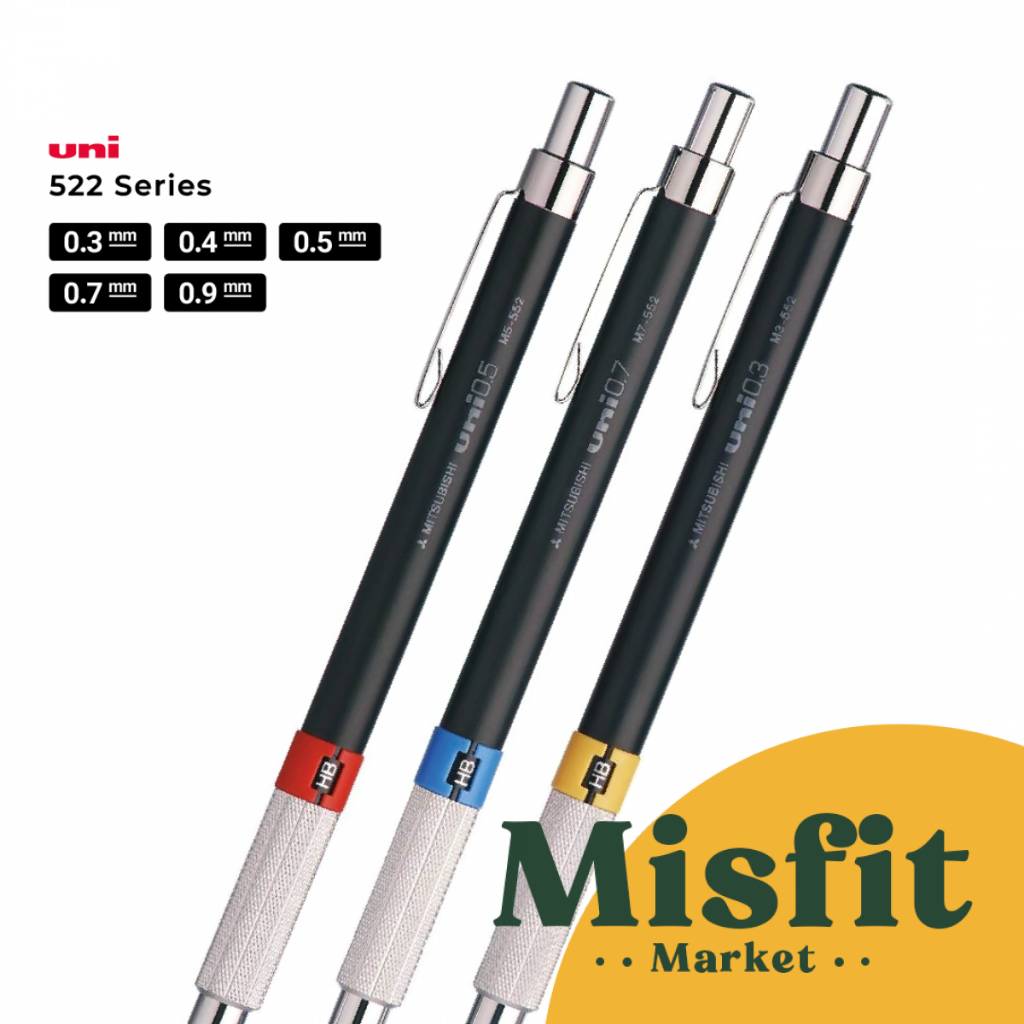 

UNI 552 Series Mechanical Pencil 0.3 0.4 0.5 0.7 0.9 mm Pensil Mekanik Drafting Sketch Sketsa
