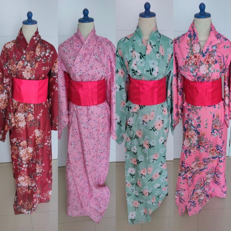 [ICEWAY] Ready Stok - Yukata Kimono Baju Adat Tradisional Jepang Obi Wanita Dewasa
