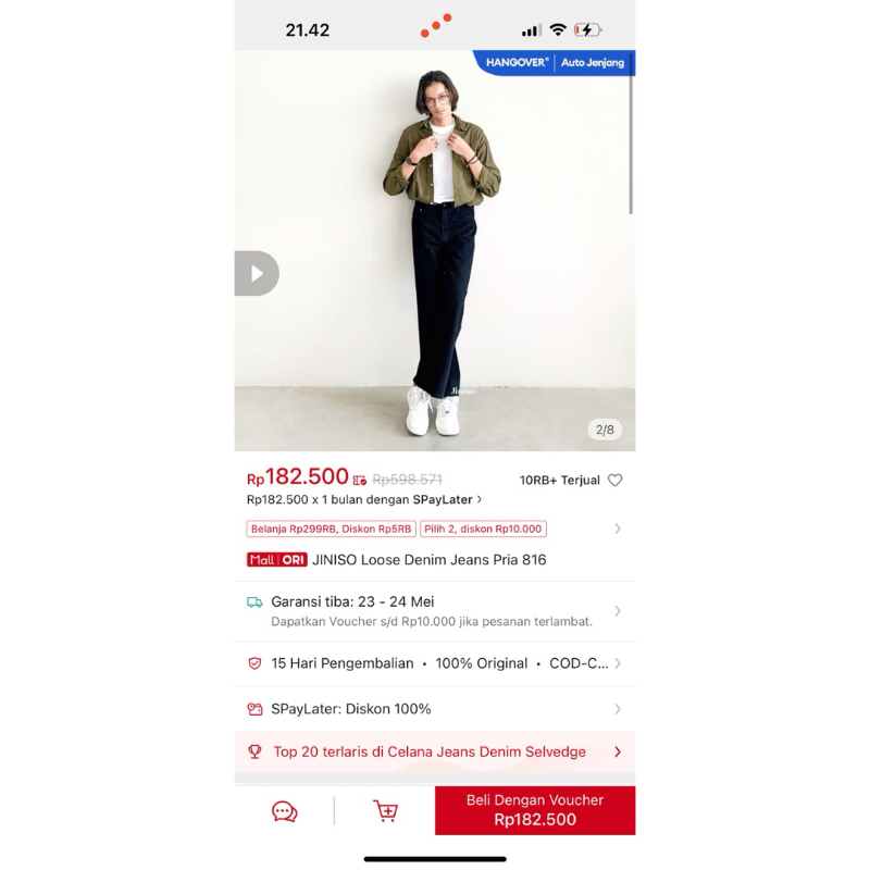 JINISO - Denim Loose Jeans Pria 816