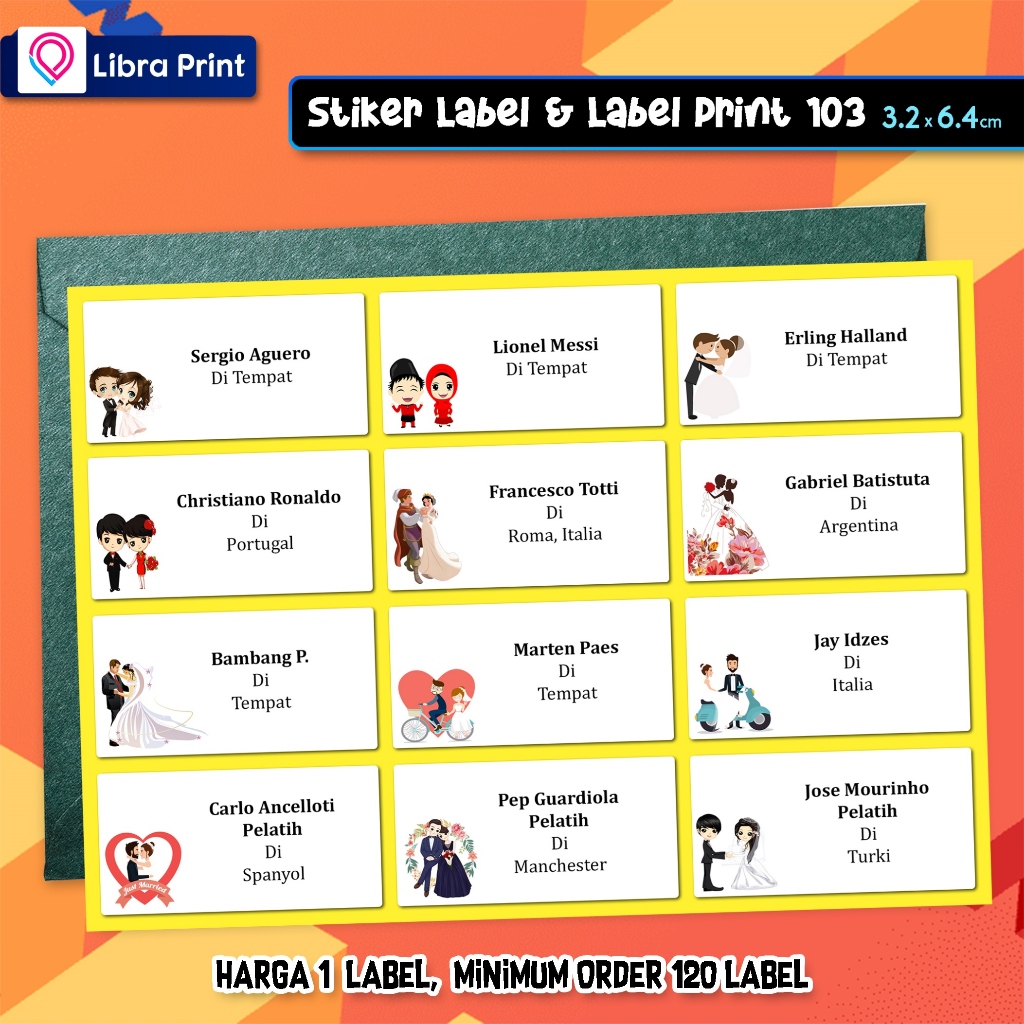 

CETAK STIKER LABEL 103 / PRINT LABEL NAMA UNDANGAN / LABEL BUKU MOTIF COUPLE