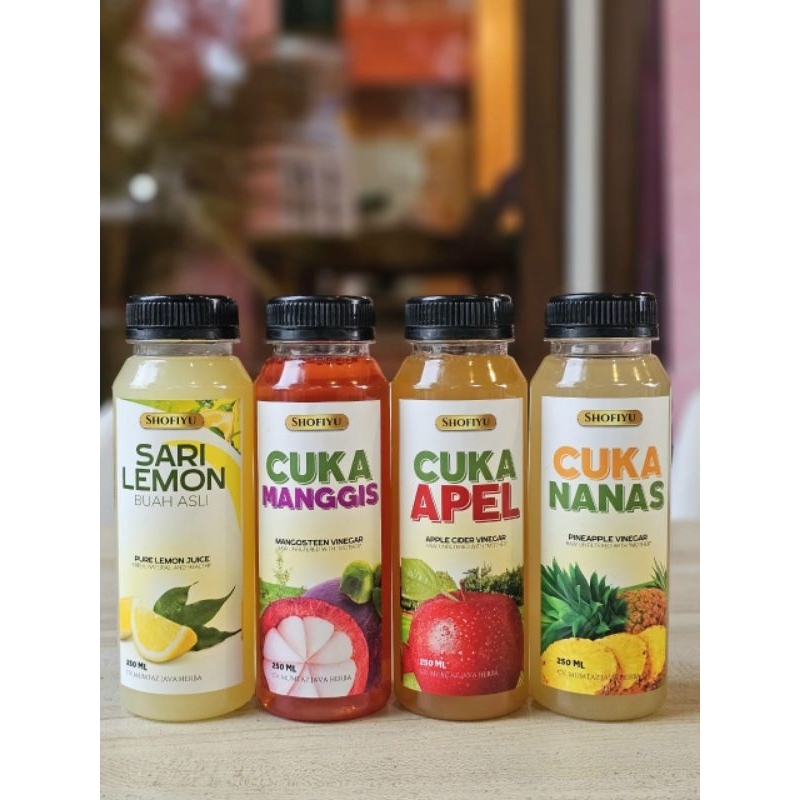 

cuka apel, cuka nanas, cuka manggis, sari lemon (Shofiyu)