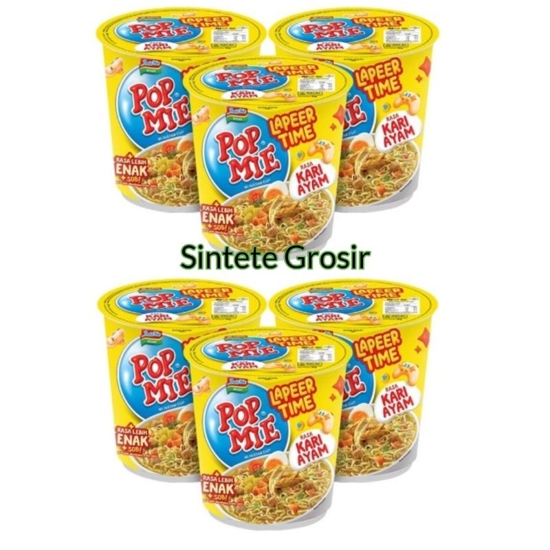 

Pop Mie Lapeer Time Mi Instan Cup Rasa Kari Ayam Paket isi 6 x 75 gram