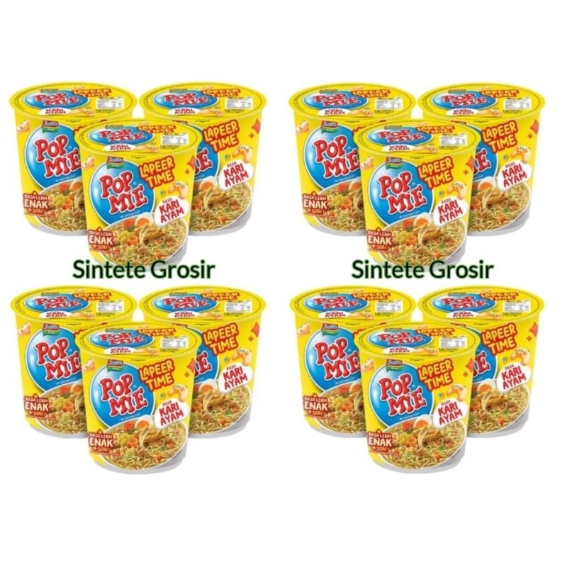 

Paket 12 Pcs - Pop Mie Lapeer Time Mi Instan Cup Rasa Kari Ayam 75 gram