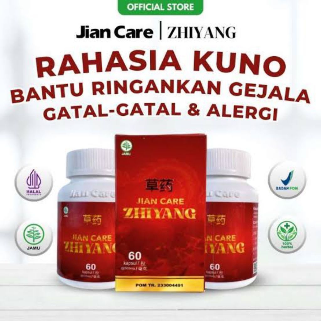 JIANCARE ZHIYANG Obat Herbal Untuk Gatal-Gatal & Alergi Pada Kulit Terdaftar BPOM
