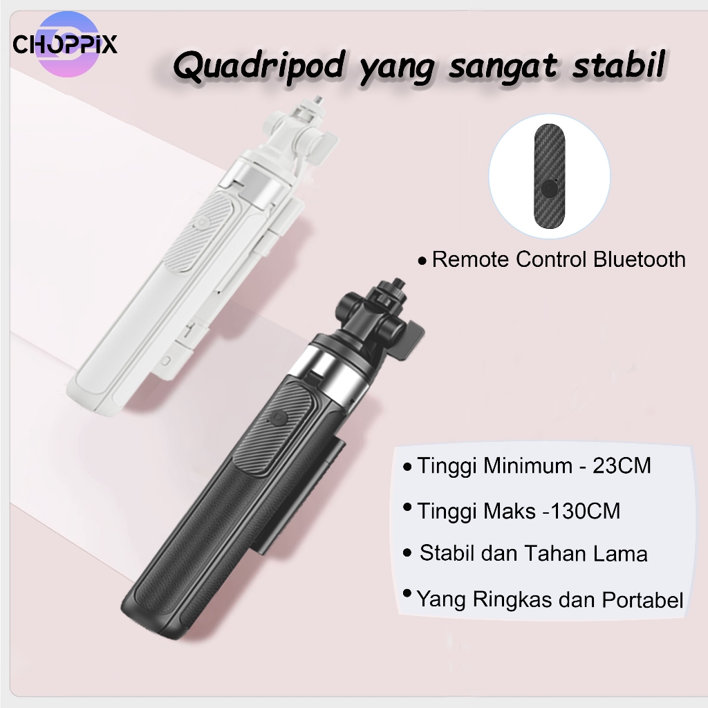 Choppix U69 Tongsis Tripod HP Bluetooth Remote Selfie Stick Portabel Aluminium Tongsis Tripod Mini H