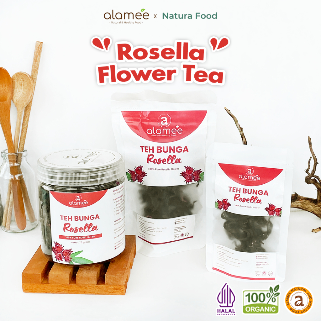 

ALAMEE Teh Bunga Rosella Kering Rosela Tea Flower Merah Premium Organik Red Premium