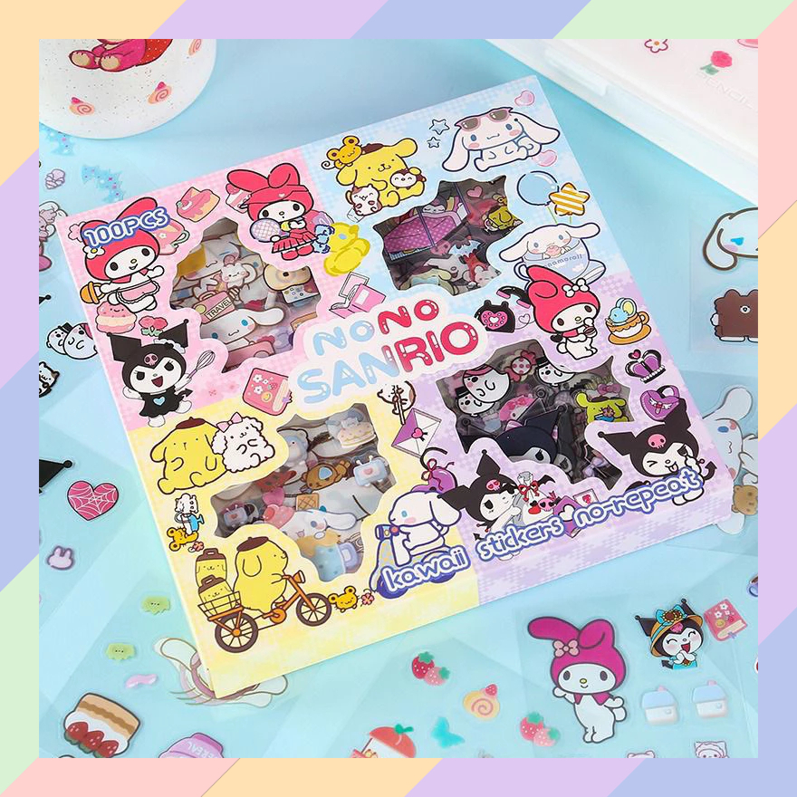 

TG59 Sticker NONO SANRIO Isi 100 Lembar Box Stiker Kartun Korea Lucu Dekorasi Momo TGAL