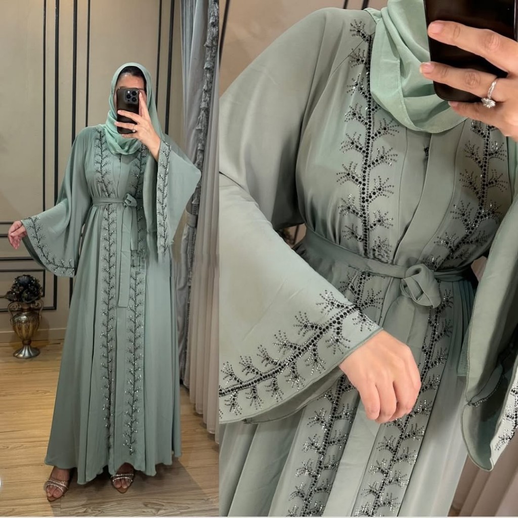 READY STOCK ABAYA DUBAI UMBRELLA SET GAMIS PASHMINA IMPORT