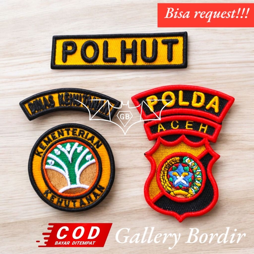 bordir polhut timbul pdh | polisi hutan atribut