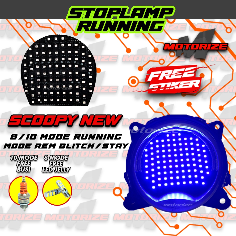 STOPLAMP RUNNING SCOOPY NEW LAMPU LED REM BELAKANG MOTOR VARIASI MOTORIZE