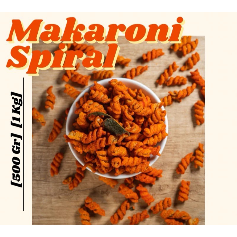 

Snack Makaroni Spiral / Macaroni Pedas Snack Kiloan Kriuk, Renyah, & Crunchy 250G