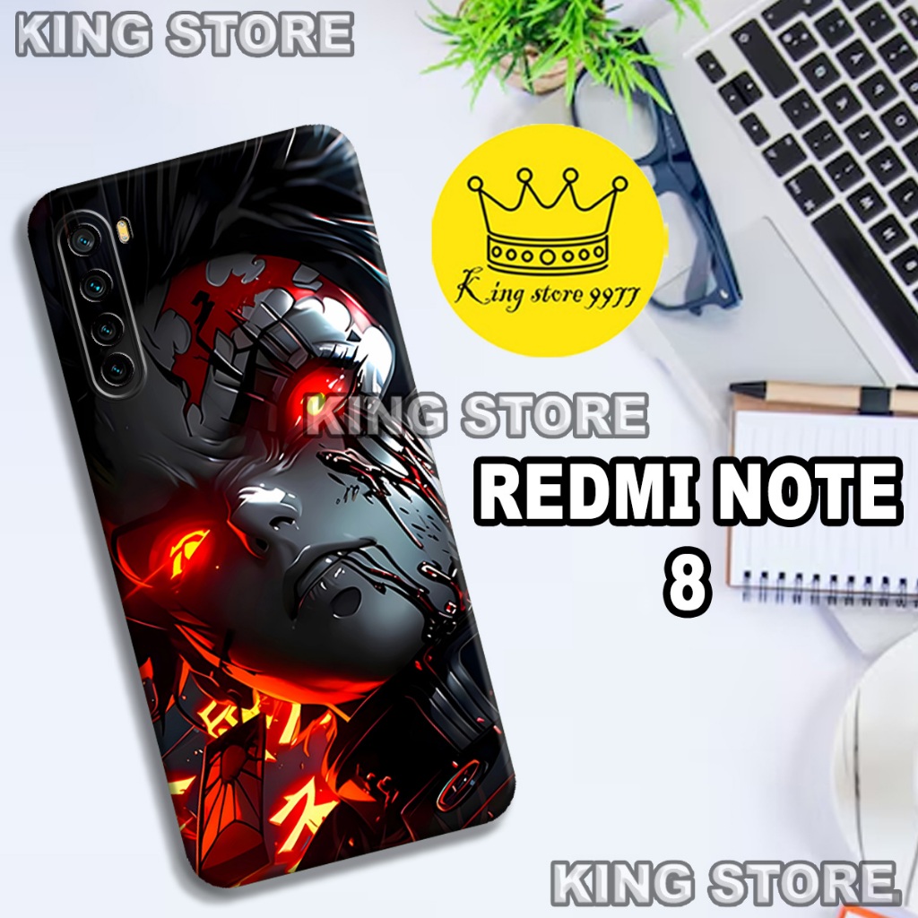 (KS10)  Softcase karet untuk REDMI NOTE 8 Motif gambar karakter Anime Demon Slayer/casing REDMI NOTE