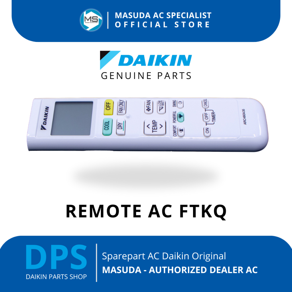 Remote AC Daikin Inverter Thailand FTKQ Series Sparepart Original Daikin (Genuine Parts)