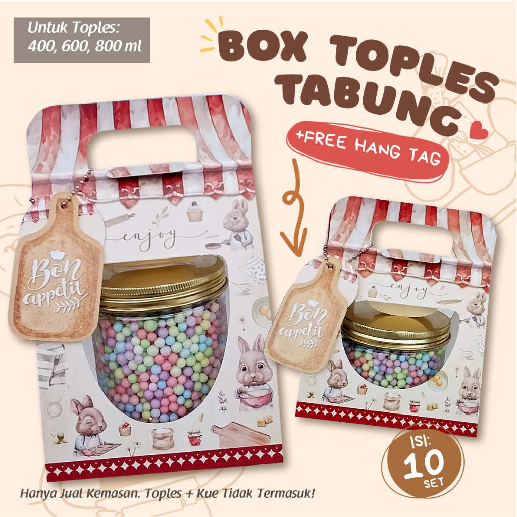 

[Isi 10] Box Toples Tabung/ Kotak Toples/ Packaging Toples/ Kotak Kue Kering