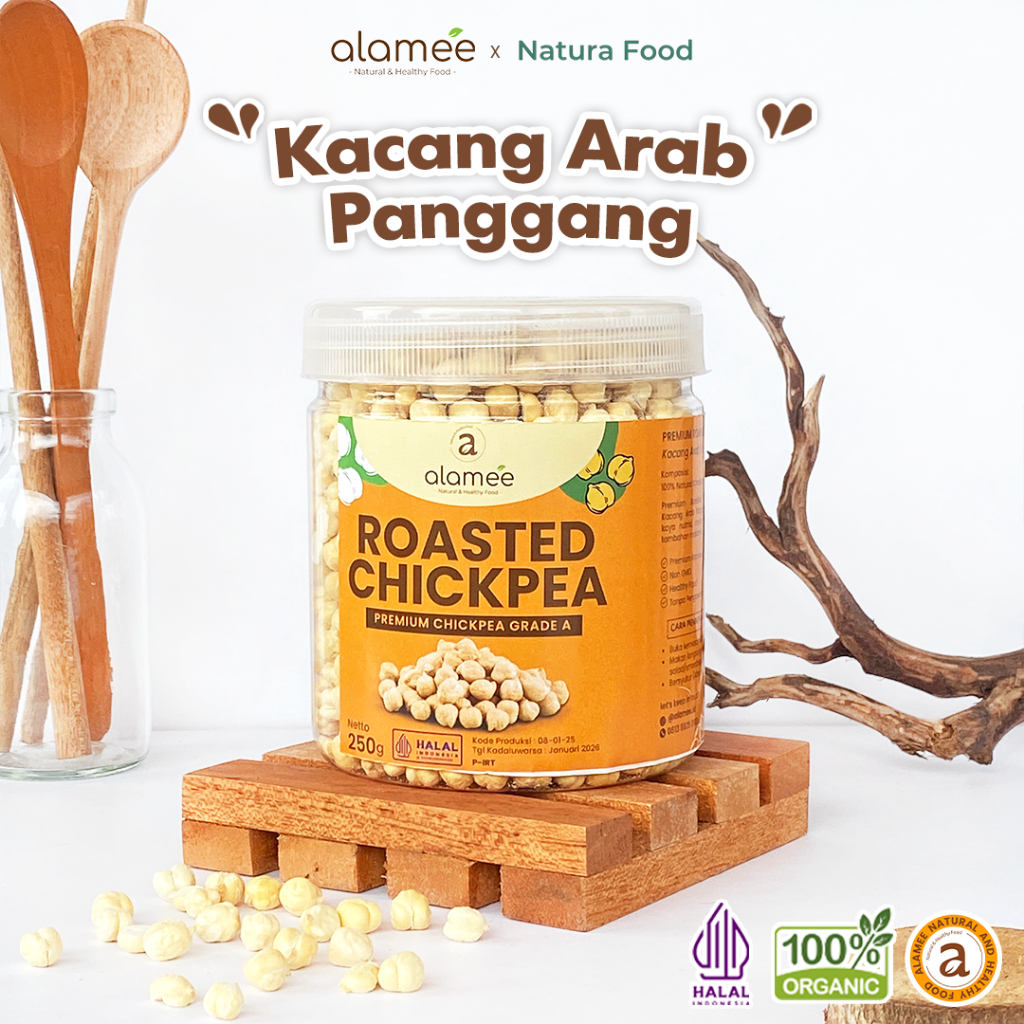 

ALAMEE Kacang Arab Panggang Roasted Chikpea Kacang Adas Gurih Matang Siap Makan PREMIUM 250gr