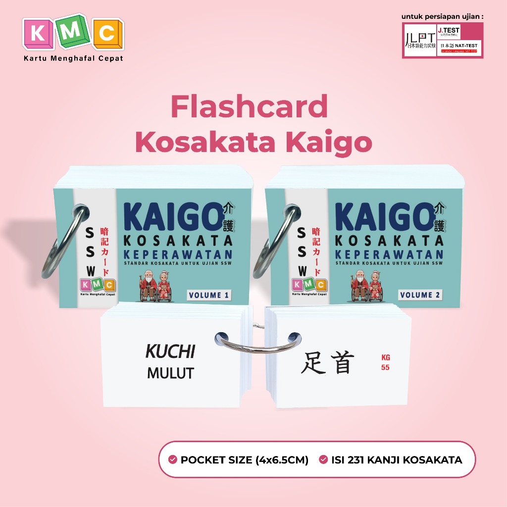 Flash card Kosakata Keperawatan Kotoba Kaigo Bahasa Jepang